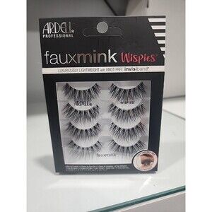 Ardell False Lashes Faux Mink Wispies Invisible Band  4 Pairs New